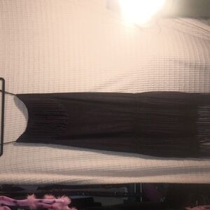 Dark Purple Strapless Fringe Dress, Western Look, Hippie Fringe Dress, T-party